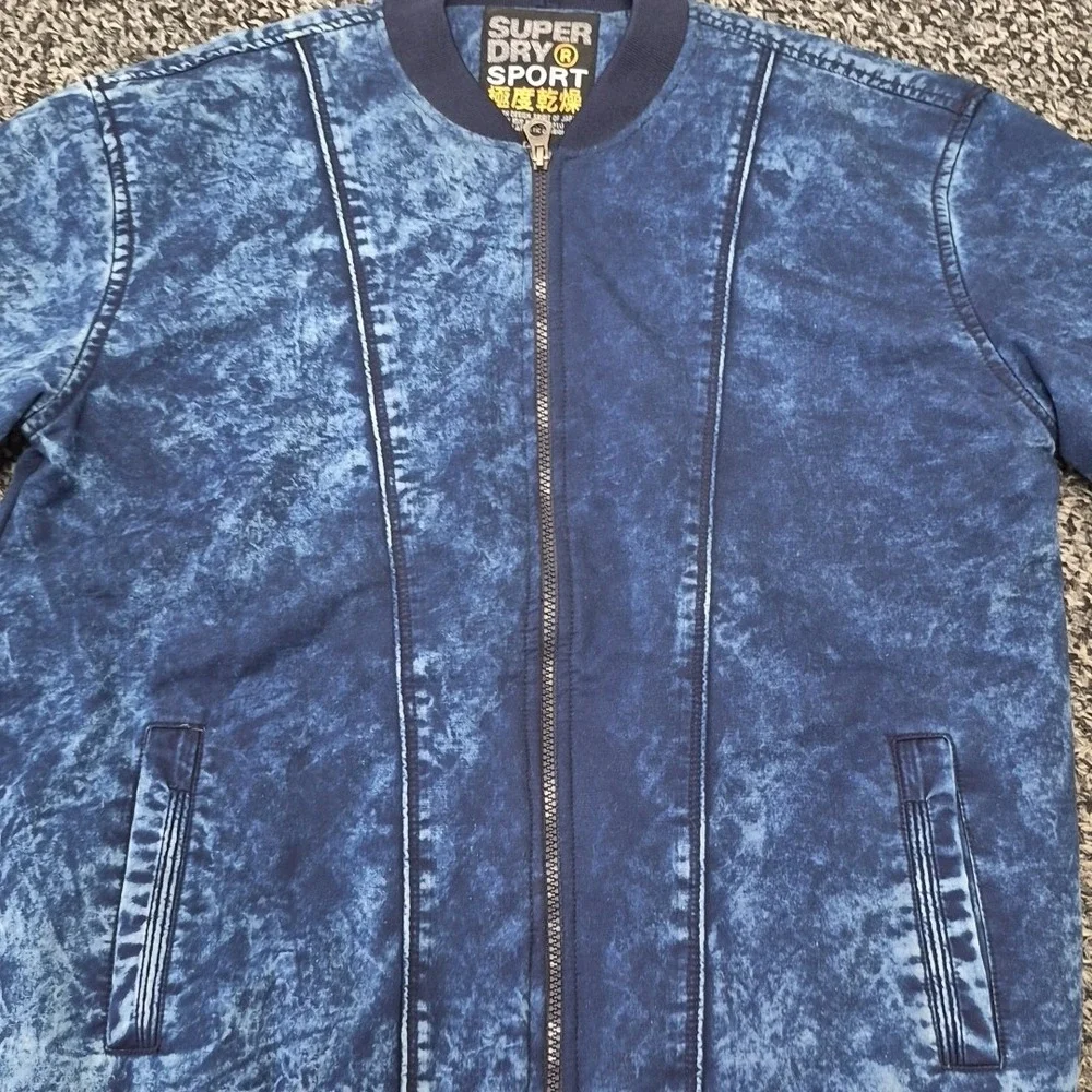 Superdry Sport Denim Jacket Mens Large Blue Full Zip‎